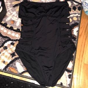 Black one piece swim suit
